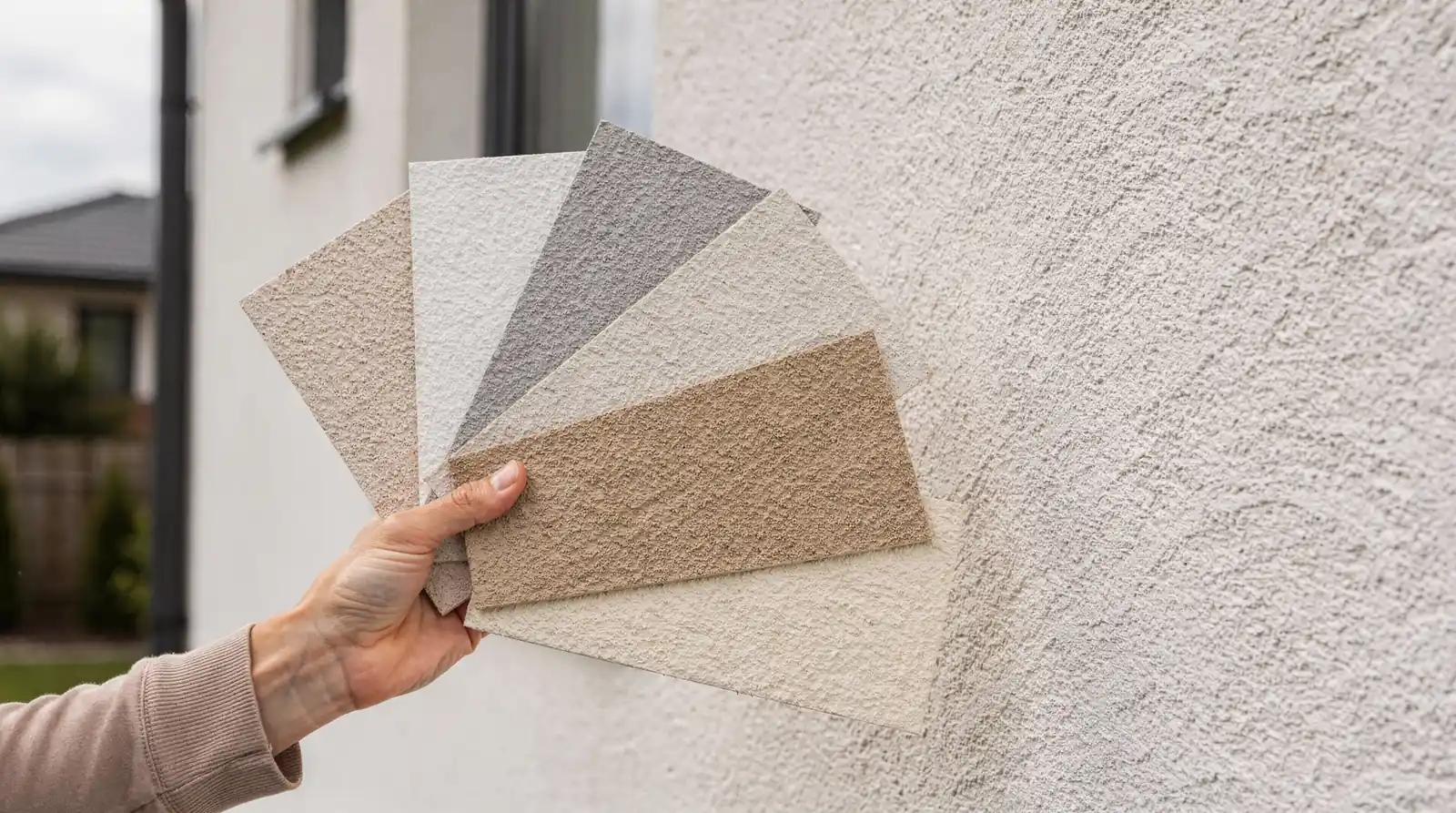 A stucco exterior's existing color is often a fixed element, meaning garage door color selection