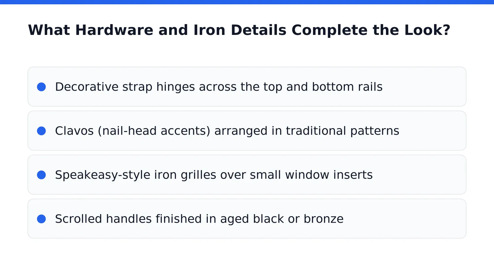 What Hardware and Iron Details Complete the Look